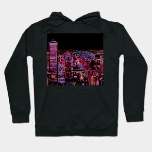 City at Night Cyperpunk/Vaporwave/Neon Inspired Art Hoodie